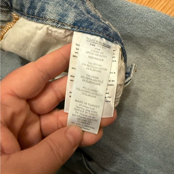 Good American Women's Side Slit Good Boy Jeans in INDIGO Size 10 Style:GBIS235T - Picture 8 of 10